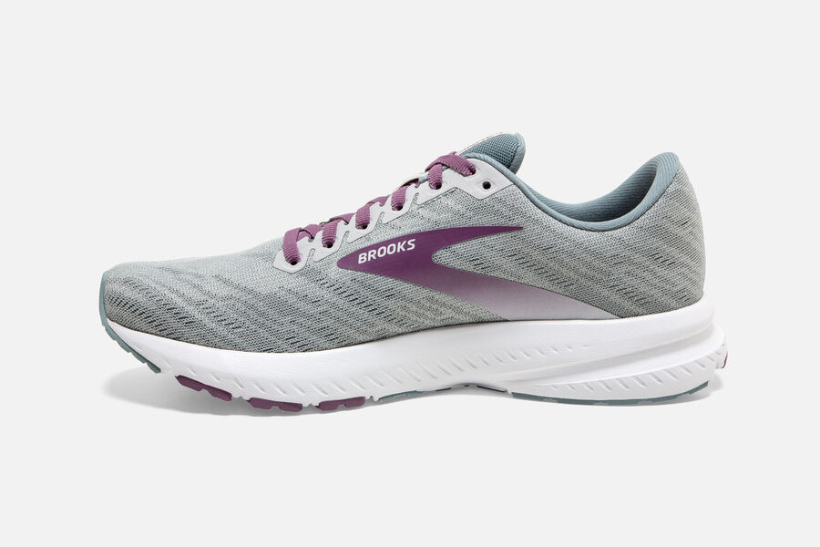 Brooks Launch 7 Road Running Shoes Womens - Grey/Purple - BUSTP-7943